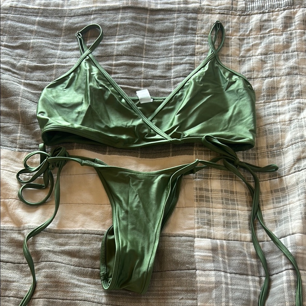 Frankie's Bikinis Olive Green Bikini Set